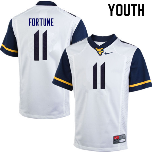 Youth #11 Nicktroy Fortune West Virginia Mountaineers College Football Jerseys Sale-White